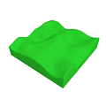 Green Decorative Block With Wavy Surface And Smooth 3D Design 3d model