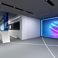 Modern Exhibition Hall Design With Digital Screens Interactive Booths And Urban Displays