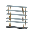 Modern Home Interior Bookcase With Tempered Glass Shelves And Twisted Metal Legs