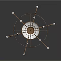 Elegant Golden Chandelier With Multiple Arms And Candle Shaped Bulbs White Base
