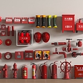 Fire hydrant fire extinguisher fire hydrant safety exit alarm fire emergency lighting 3d model