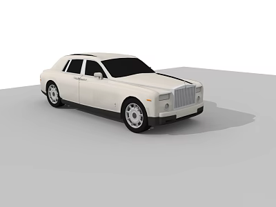 Elegant White Luxury Sedan Featuring Classic Body Lines And Chrome Grille 3d model