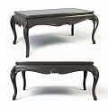 Elegant Dark Wood Dining Table With Ornate Carved Legs Design