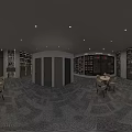 Modern Retail Store Interior With Wooden Display Shelves Product Arrangements And Bright Lighting