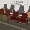 Modern Interior Chair Designs With Gray Orange Seats And Wooden Frames