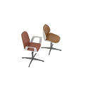 Modern Orange And Yellow Office Chairs With Armrests And Metal Base