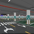 Indoor Parking Garage With Zone A Marked Columns And Directional Floor Arrows