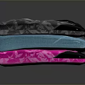 Colorful Patterned Stacked Mats With Pink Blue And Gray Layers For Home Living