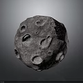 Detailed Pitted Spherical Object With Rocky Textured Surface On Gray Background