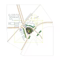 Modern Commercial Complex With Glass Curtain Walls Main Entrance Retail Spaces And Green Plaza