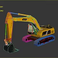 Yellow Crawler Excavator Vehicle With Heavy Duty Bucket And Track System
