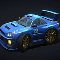 Kids Blue Toy Race Car With Number 35 And Gold Wheels