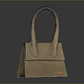 Elegant Brown Crocodile Texture Handbag With Structured Design And Leather Handle
