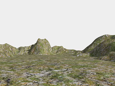 Micro Terrain Natural Landscape With Undulating Hills Grass Covered Surface And Scattered Rocks 3d model