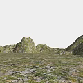 Micro Terrain Natural Landscape With Undulating Hills Grass Covered Surface And Scattered Rocks 3d model