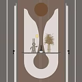 Cream Simple Style Arc Light Strip No Main Light Corridor End View Entrance 3d model