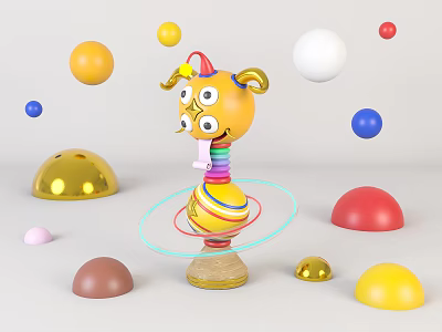 Modern ornaments version of the tide play doll beauty Chen ornaments cartoon 3d model