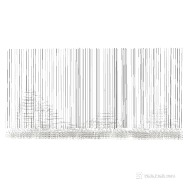 Modern Linear Chandelier Design with Sleek Lines in Contemporary Home Interior 3d model 