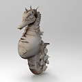 Artistic Seahorse Shaped Decorative Ornament Set With Saxophone Elements For Home Decor