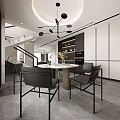Modern Living And Dining Room Interior With White Sofas Glass Coffee Table And Large Windows