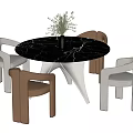 cassina modern dining table and chair round table and chair combination 3d model