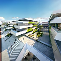 Style Teaching Building Senior Middle School International School 3d model
