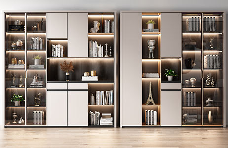 Modern bookcase combination 3d model