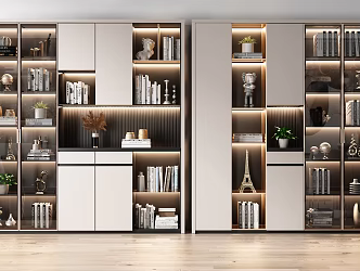 Modern bookcase combination 3d model