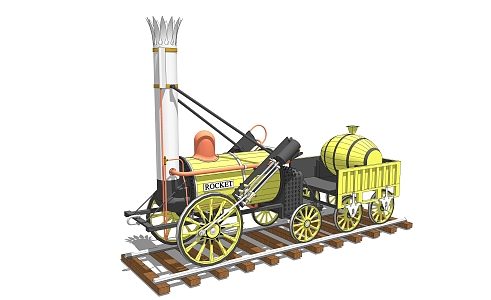 modern train vintage steam train 3d model