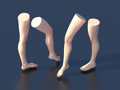 Woman's Legs 3D Models In Different Poses For Fashion 3d model