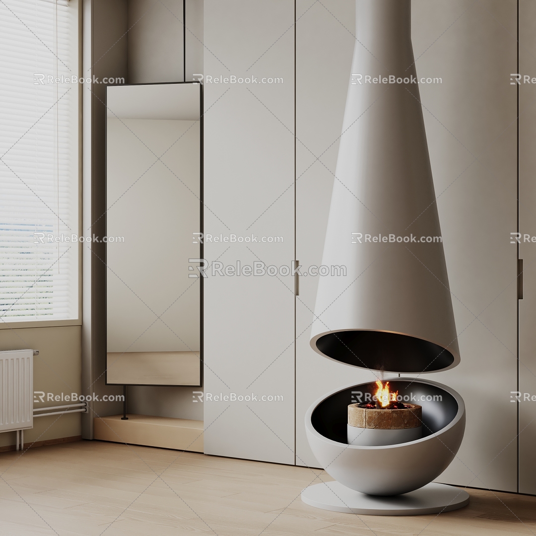 Modern Fireplace 3d model