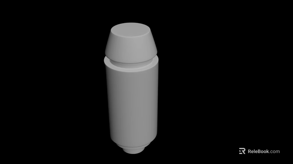 White Cylindrical Container With Smooth Surface And Removable Lid Design 3d model 