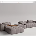 Modern corner sofa multiplayer sofa 3d model