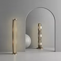 Stylish Modern Floor Lamps In Interior With Arched Doorway And Spherical Decor