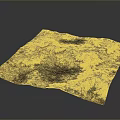 Realistic 3D Textured Folded Terrain Sheet Model With Detailed Surface And Dark Backdrop 3d model