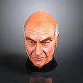 Decorative Bald Male Head Model With Gray Background And Black Base