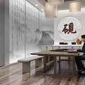 Modern Specialty Store Interior With Display Shelves Counter Lighting And Wooden Flooring