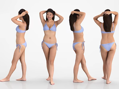 Modern Woman Asian Swimsuit Beauty 3d model