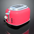 Pink Toaster Electric Kitchen Appliance With Stainless Steel Top And Control Knobs