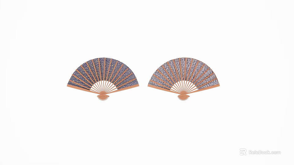 Decorative Fan Shaped Pendants With Striped Pattern For Home Decoration 3d model 