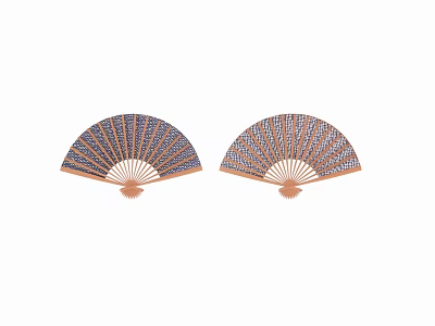 Decorative Fan Shaped Pendants With Striped Pattern For Home Decoration 3d model