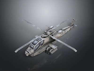Military Modern Helicopter Aircraft With Rotor Blades And Weapon Mounts Design 3d model
