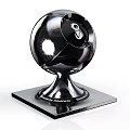 Shiny Blue Purple Sphere Decorative Object With Purple Base Designed by DROWIN MEMENTO