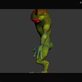 3D Rendered Frog Character With Green Body Red Eyes And Red Mouth