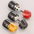Tactical Weapon Parts In Black Red Yellow With Metal Casing And Markings