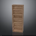 Tall Brown Wooden Bookshelf With Multiple Shelves And Simple Structure