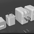 White Mobile Phone Chargers With Different Sizes And USB Ports For Digital Devices Accessories