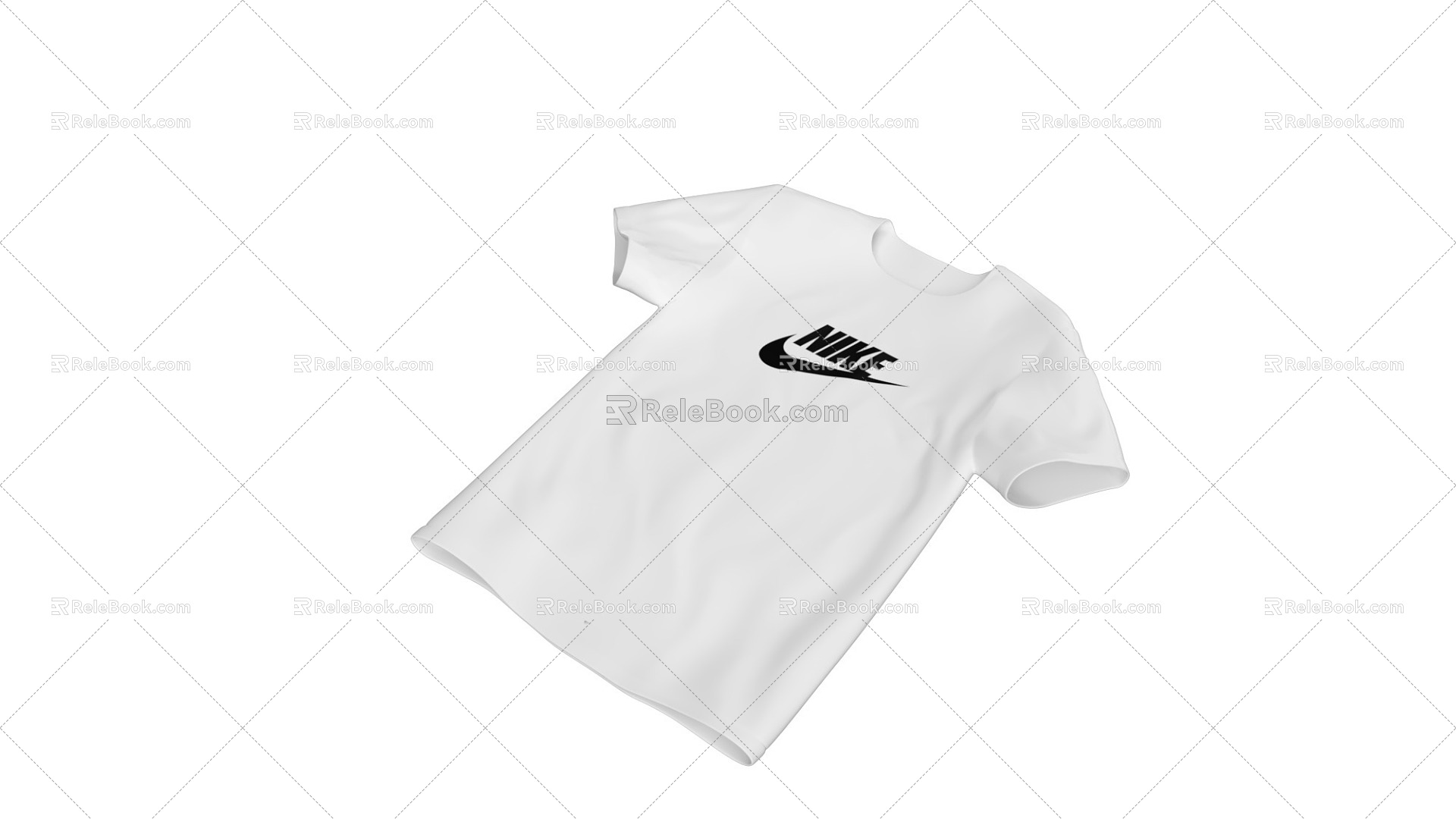 Clothes T-shirt Short-sleeved white T-shirt 3d model