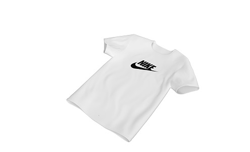 Clothes T-shirt Short-sleeved white T-shirt 3d model