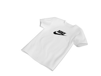 Clothes T-shirt Short-sleeved white T-shirt 3d model